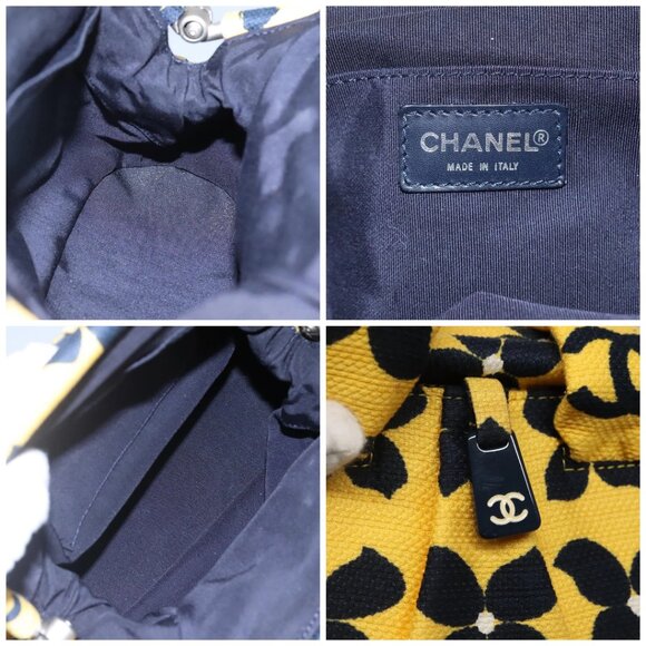 CHANEL Hand Bag Canvas Yellow CC - Picture 14 of 15